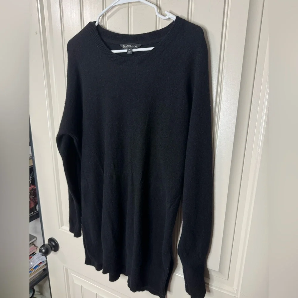 ATHLETA 🖤 Women’s Black Cashmere Wool Pullover SO SOFT Sweater (Small) - Picture 3 of 10